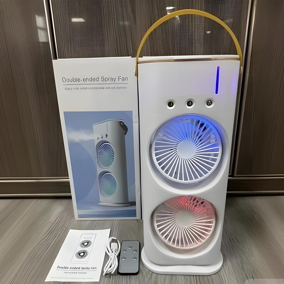 3 in 1 Rechargeable fan Remote Control Double Head Spray Cooling Fans