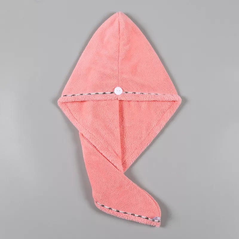 Super Soft Microfiber Hair Towel for Fast Drying – Coral Fleece Wrap with Button