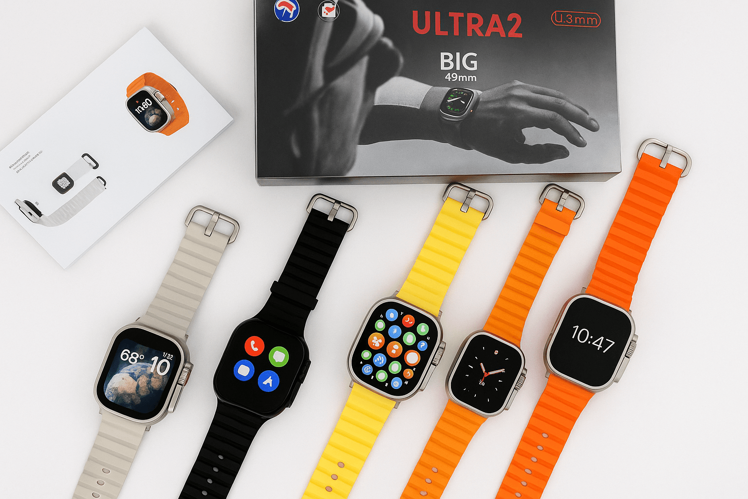 T10 Ultra 2 Premium Smart Watch Ultra Series 2.19” Big Infinite Display 49mm Stylish Aluminum & Ceramic Case Bluetooth Calling Wireless Charging Fitness & Health Tracking via Hiwatch Pro & ZT Fit Apps For Men & Women