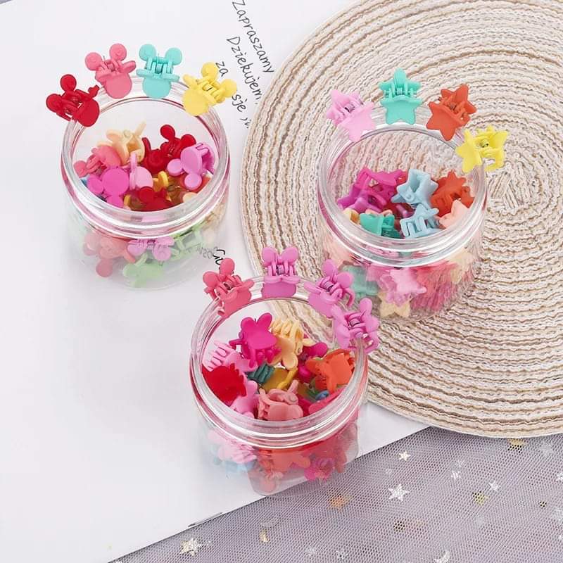 50 Pcs Hair Clip Set with Storage Box – Colorful Plastic Clutch Clips for Women & Girls
