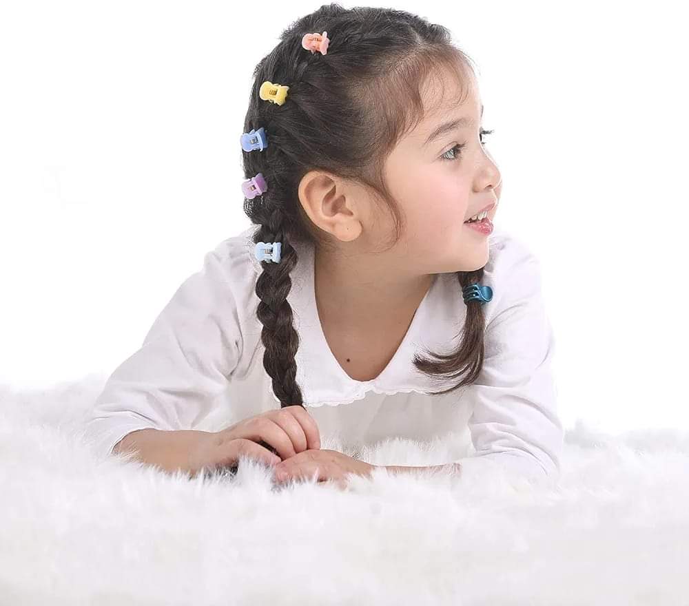 50 Pcs Hair Clip Set with Storage Box – Colorful Plastic Clutch Clips for Women & Girls