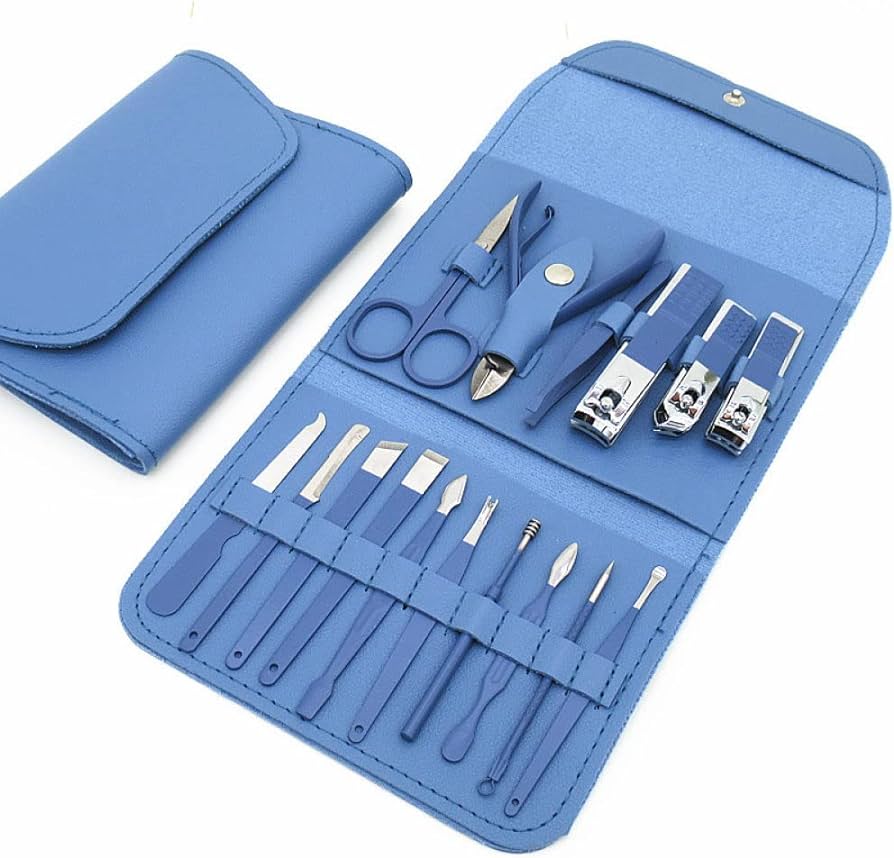 16PCS Stainless Steel Manicure & Pedicure Set – Professional Grooming Kit for Men & Women