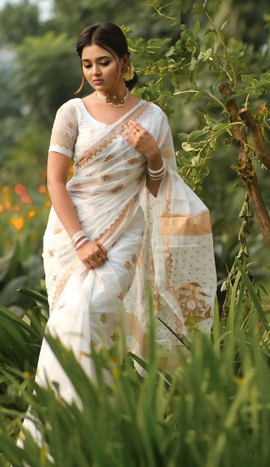 Premium Semi Muslin Afsan & Skin Print Saree – 14 Haat Stylish Sharee with Blouse | প্রিমিয়াম কোয়ালিটি সেমি মসলিন শাড়ি ব্লাউজসহ