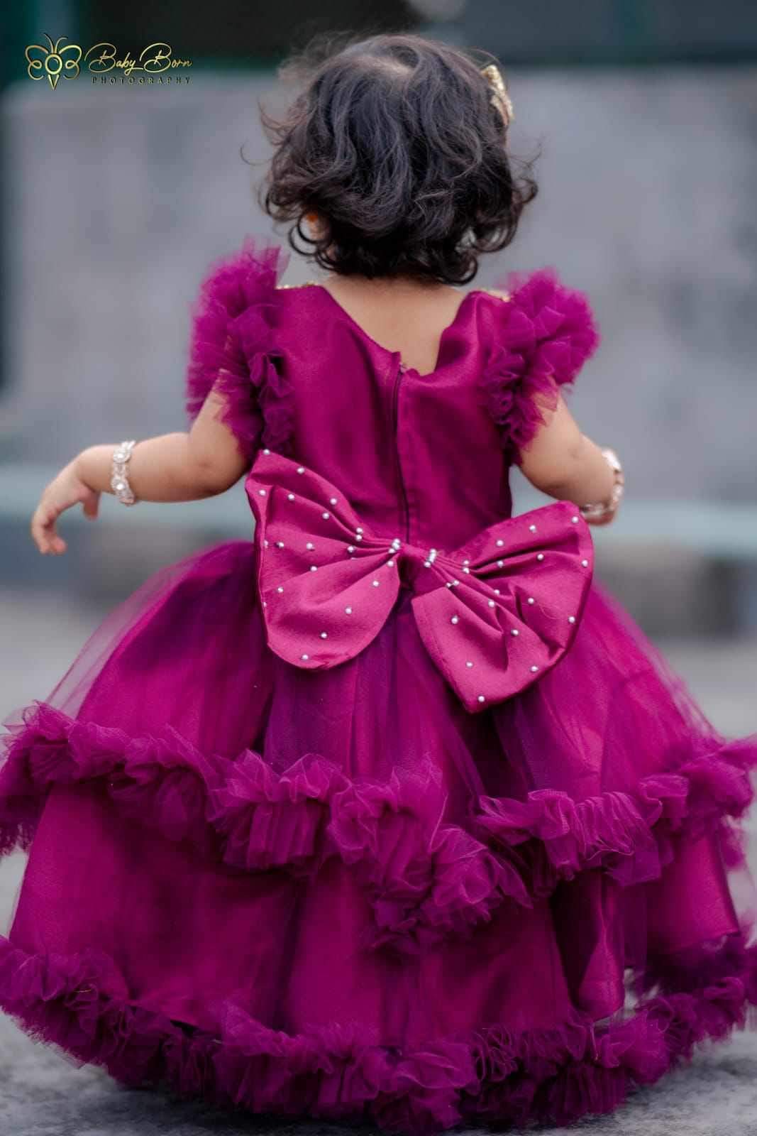 Baby Girl Party Dress with Pearl Work | AC Net Fabric Frock for 3-12 Years | বেবি গার্লস পার্টি ড্রেস