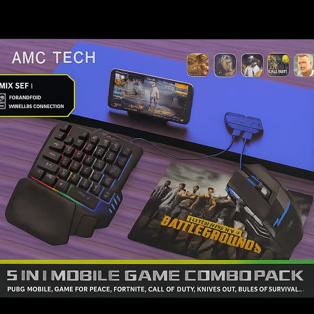 5 in 1 মোবাইল গেম কম্বো প্যাক – PUBG, Free Fire ও Call of Duty এর জন্য পারফেক্ট গেমিং সেট