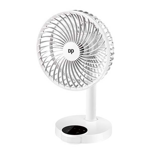 DP 7626 Rechargeable Portable USB Fan with LED Light – 4000mAh Battery