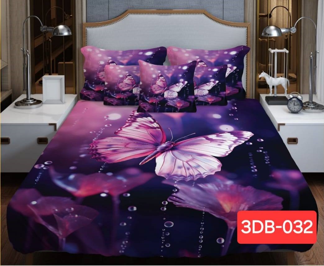 Original 3D Bedsheet Set – 4 pcs | সুইস ভেলভেট ডিজাইন | Soft & Elegant Bed Cover for Home Decor